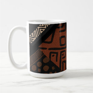 Caneca De Café desenhos da cultura africana em formas diagonais