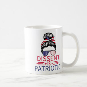 Caneca De Café Desentimento É Patriótico Coque Desgrenhado 4 De J