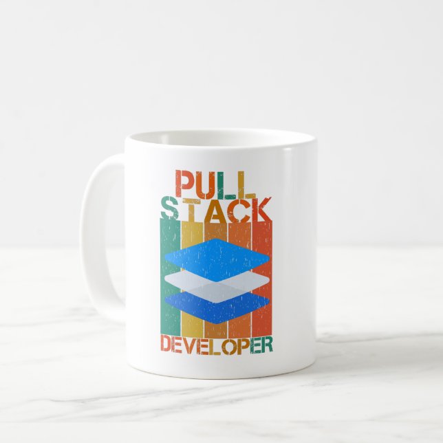 CANECA DE CAFÉ DESENVOLVEDOR DE PULL STACK - DEV DE STACK DE CHEI (Frente Esquerda)
