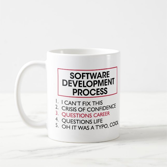 Caneca De Café desenvolvedor de software - Processo de Desenvolvi (Esquerda)