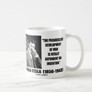 Caneca De Café Desenvolvimento progressivo de Nikola Tesla de