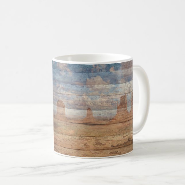 Caneca De Café Desert Landscape Sandstone Buttes And Heavenly Sky (Frente Esquerda)