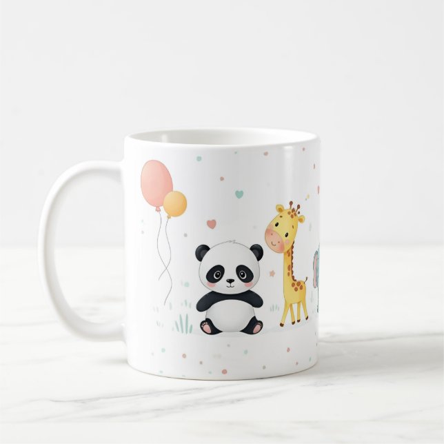 Caneca De Café Desfile de animais de desenho animado em Pastel -  (Esquerda)