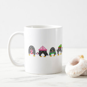 Caneca De Café Desfile de Pinguins