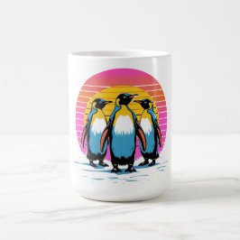 Caneca De Café Desfile de Pinguins – Família de Pinguins Pôr do S