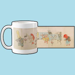 Caneca De Café Desfile Noturno de Yokai Japonês Antigo