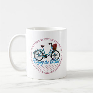 Caneca De Café Desfrute Da Bicicleta Azul De Corrida