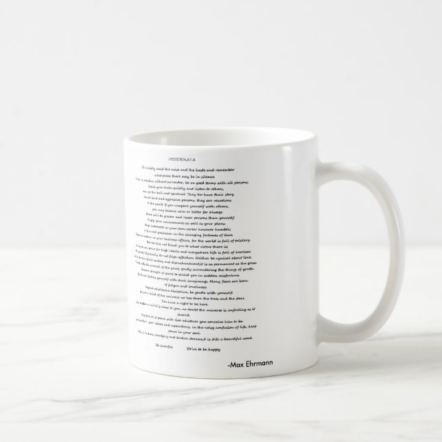 CANECA DE CAFÉ DESIDERATA MAX EHRMANN PERSONALIZADO MUG (Direita)