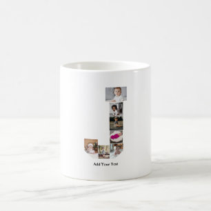 Caneca De Café Design a sua própria letra J Poster de colagem de 