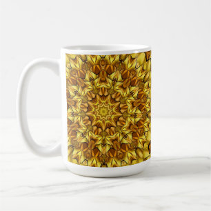 Caneca De Café Design abstrato antigo do ouro Mandala - 63495