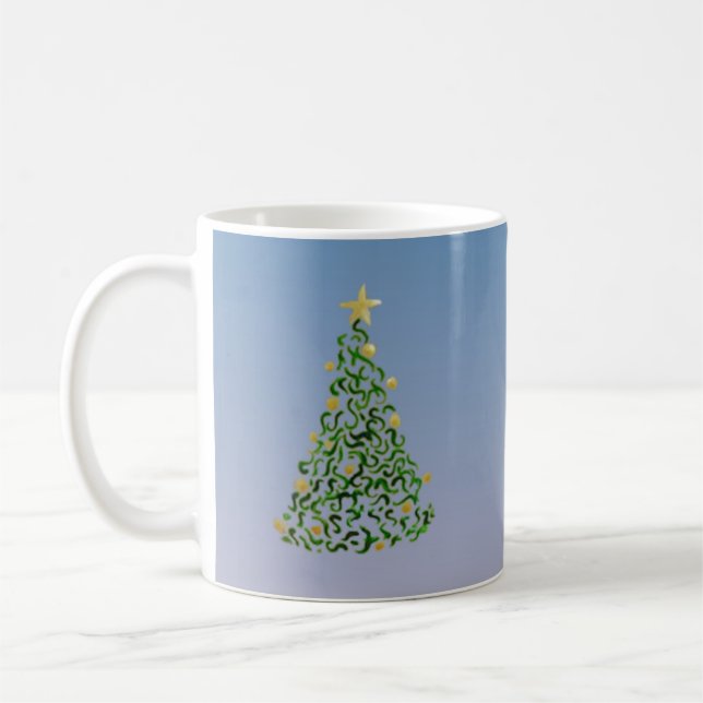 Caneca De Café Design abstrato da árvore de Natal (Esquerda)