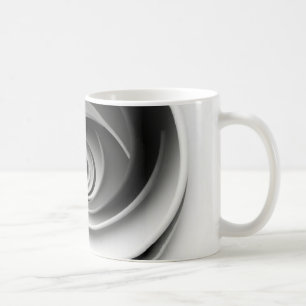 Caneca De Café Design Abstrato Espiral Preto e Branco Elegante