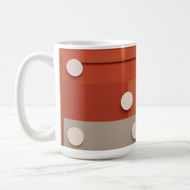 Caneca De Café Design Abstrato Vermelho Com Formas Geométricas (Esquerda)