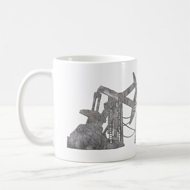 Caneca De Café Design afligido do campo petrolífero do metal (Esquerda)