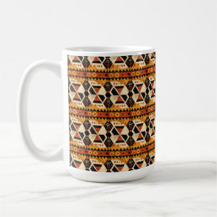 Caneca De Café Design africano em castanho e preto