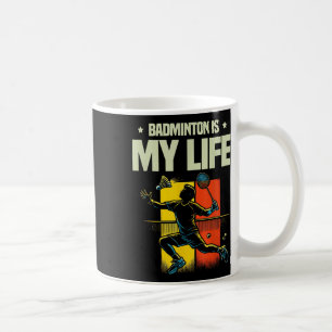 Caneca De Café Design Amor de Raquete de Badminton Engraçado
