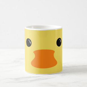 Caneca De Café Design animal bonito da cara do pato amarelo