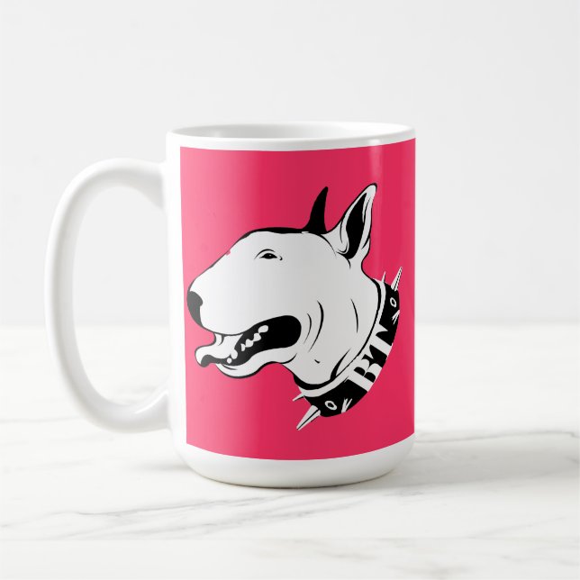 Caneca De Café Design artístico da raça do cão de bull terrier (Esquerda)