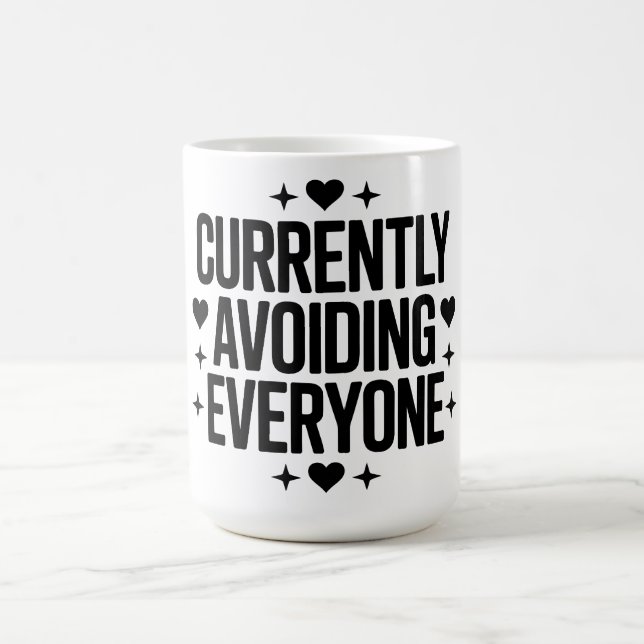 Caneca De Café Design Atualmente Evitando Todos (Centro)