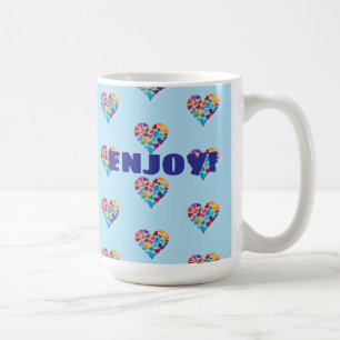 Caneca De Café Design, Azul, Aproveite!, Personalizado