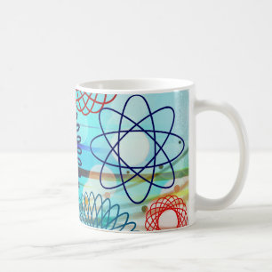 Caneca De Café Design azul do teste padrão geométrico Funky do