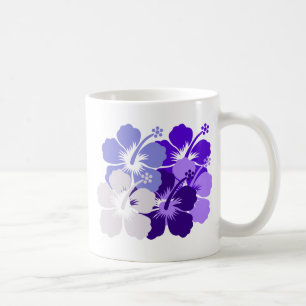 Caneca De Café design azul misturado do hibiscus