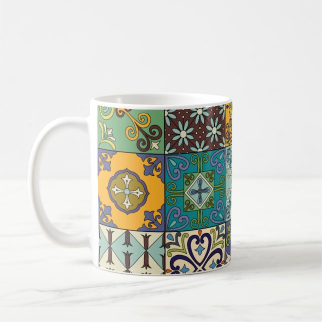 Caneca De Café Design Azulejo de Talavera Português (Esquerda)