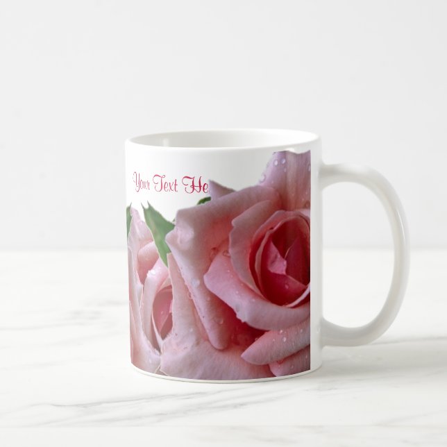 Caneca De Café Design bonito do rosa do rosa (Direita)