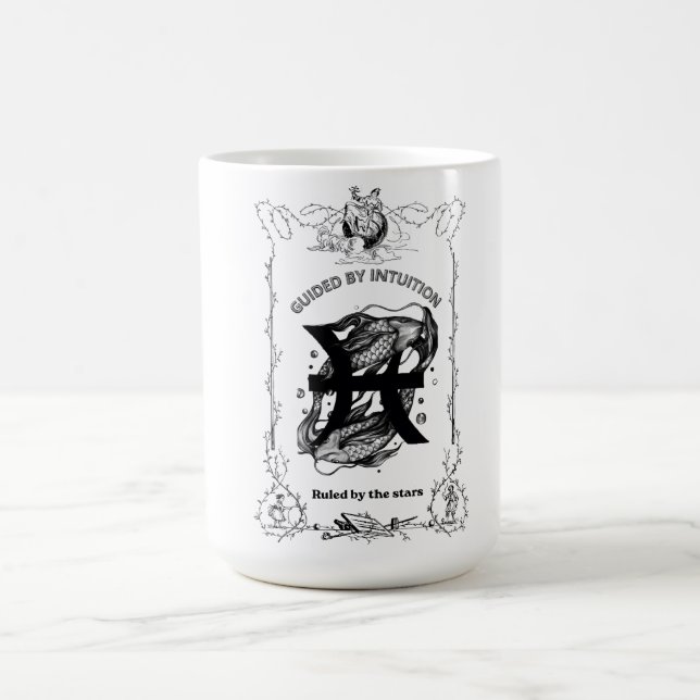 Caneca De Café Design Celestial Intuição de Peixes (Centro)