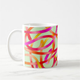 Caneca De Café Design colorido cor-de-rosa e da laranja do