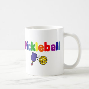 Caneca De Café Design colorido da arte de Pickleball