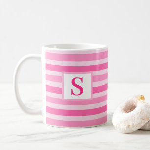 Caneca De Café Design com faixa de cor-de-rosa-branca, personaliz