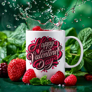 Caneca De Café Design com feliz dia de os namorados Mão-