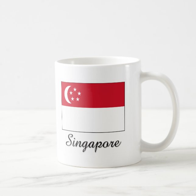 Caneca De Café Design da bandeira de Singapore (Direita)