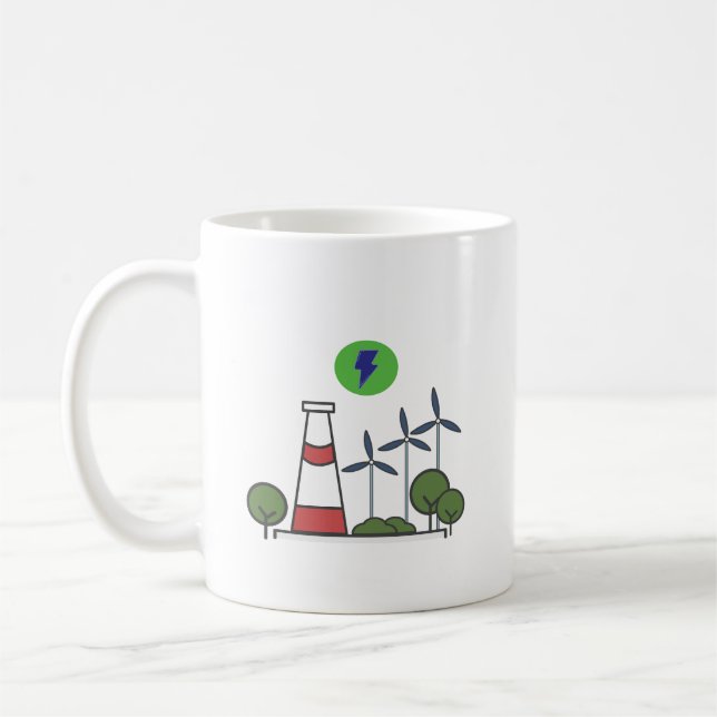 Caneca De Café Design da central nuclear (Esquerda)