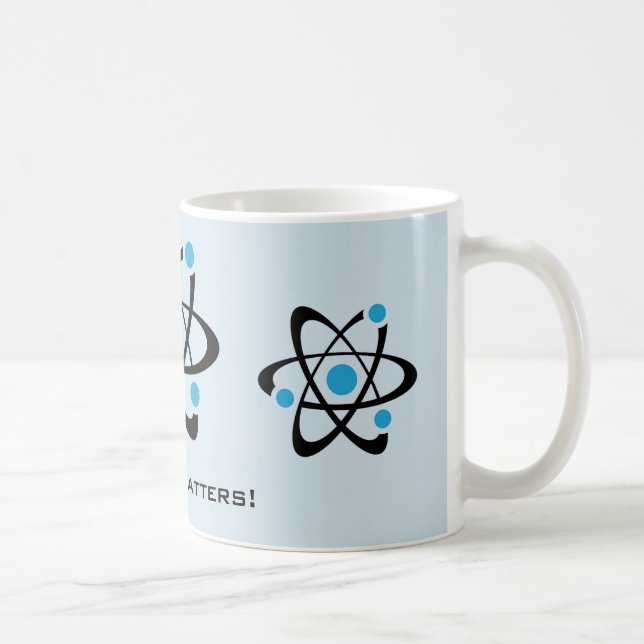 Caneca De Café Design da Ciência dos Átomos Azuis (Direita)