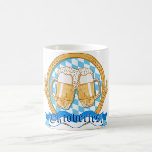 Caneca De Café Design da etiqueta de Oktoberfest com vidros de