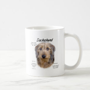 Caneca De Café Design da história do Dachshund (wirehair)