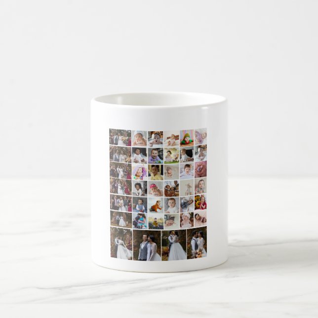 Caneca De Café Design da Sua Própria Colagem de Fotos 40 (Centro)