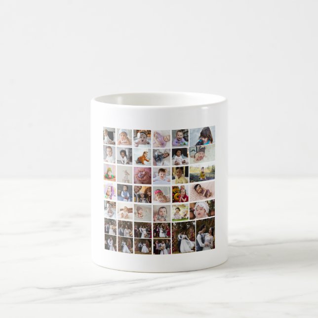Caneca De Café Design da Sua Própria Colagem de Fotos 40 (Centro)