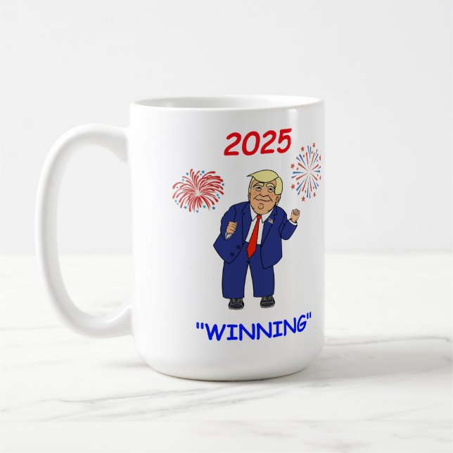Caneca De Café Design Dancing Trump - Ganhando (Esquerda)