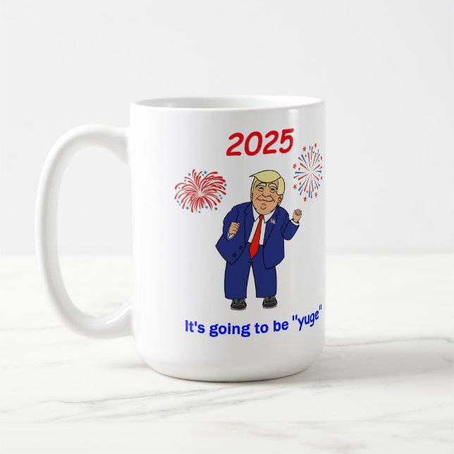 Caneca De Café Design Dancing Trump - "Yuge" (Esquerda)