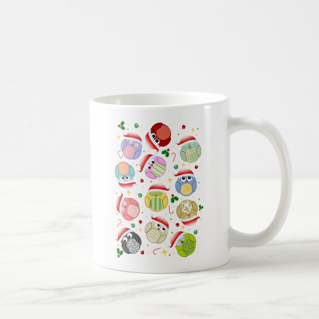 Caneca De Café Design das corujas do Natal (Direita)