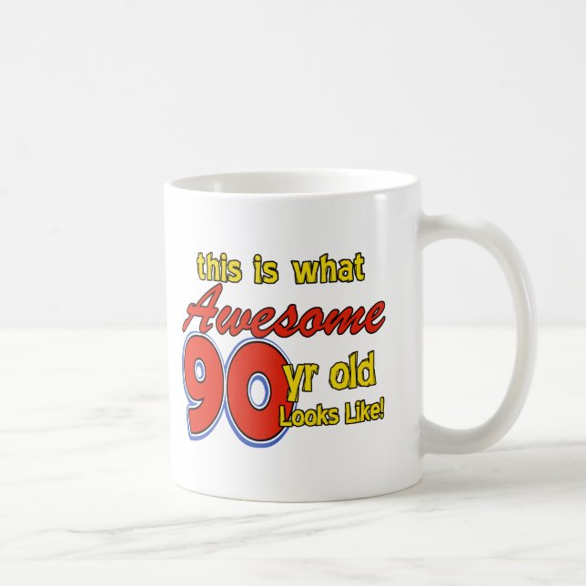 Caneca De Café Design das pessoas de 90 anos (Direita)