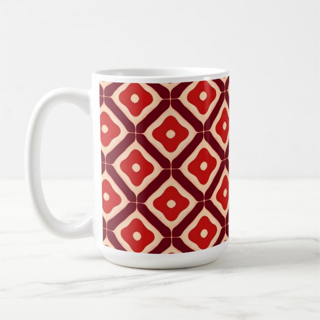 Caneca De Café Design de abstrato geométrico vermelho (Esquerda)