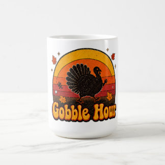 Caneca De Café Design de Ação de Graças do Peru Gobble Hour