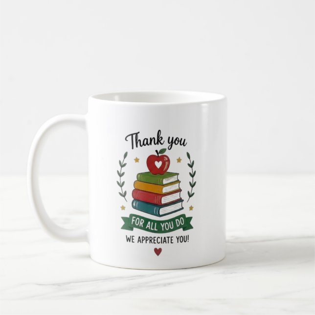 Caneca De Café Design de Agradecimento Personalizado para Profess (Esquerda)