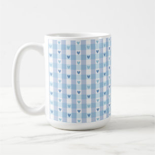 Caneca De Café Design de Amor Xadrez Pastel Fofo