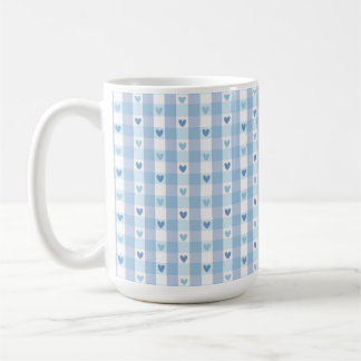 Caneca De Café Design de Amor Xadrez Pastel Fofo