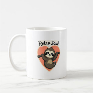Caneca De Café Design de Animal Retro Fofo Amante de Preguiça Vin